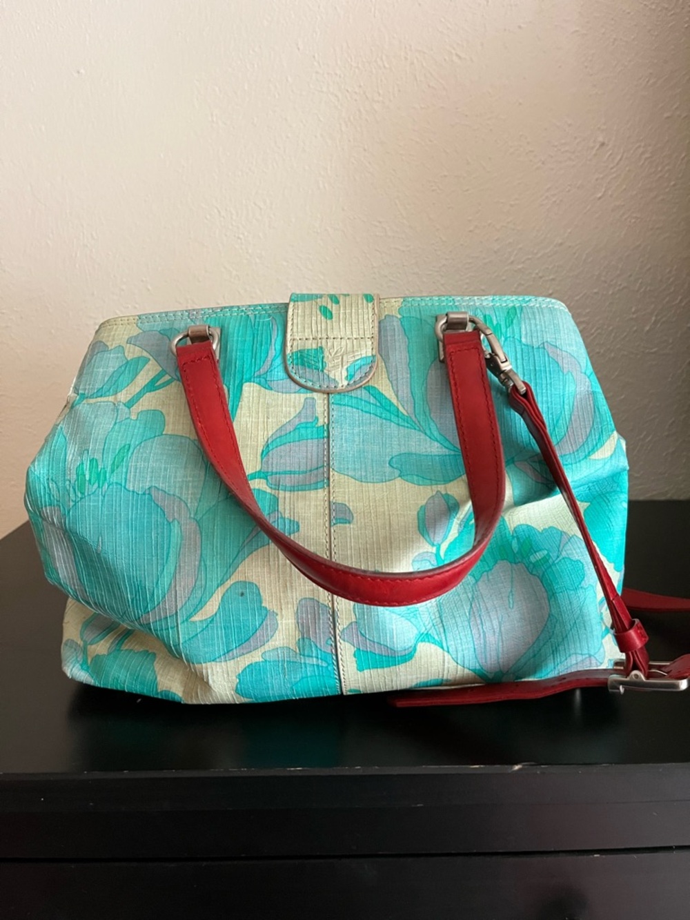 Consuela Azul St. Tropez Small Handbag with Red Handles - Picture 5 of 9